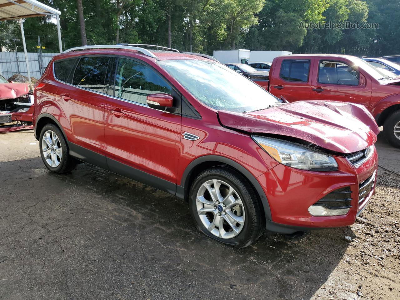 2014 Ford Escape Titanium Red vin: 1FMCU0J9XEUB54421