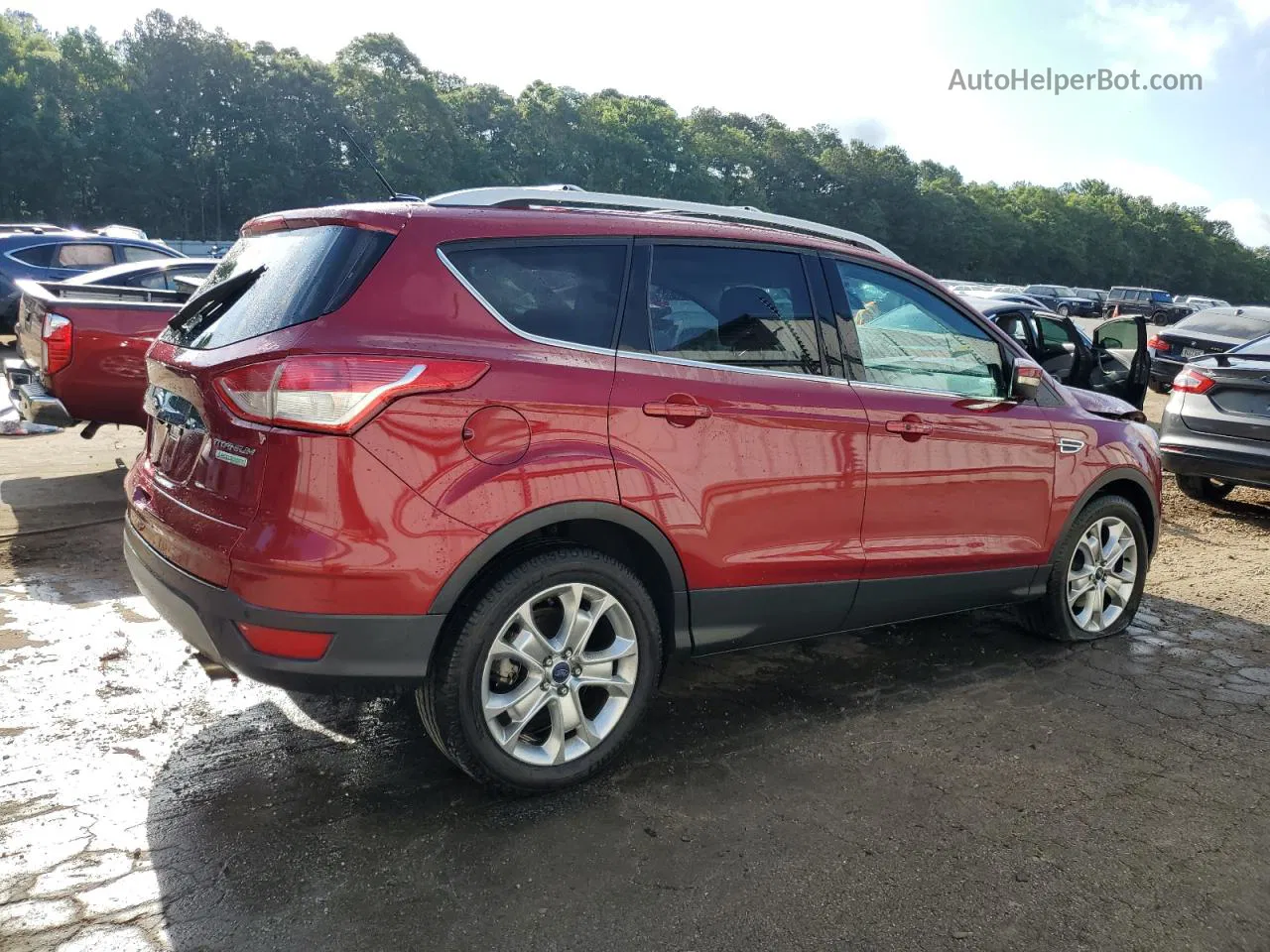 2014 Ford Escape Titanium Red vin: 1FMCU0J9XEUB54421