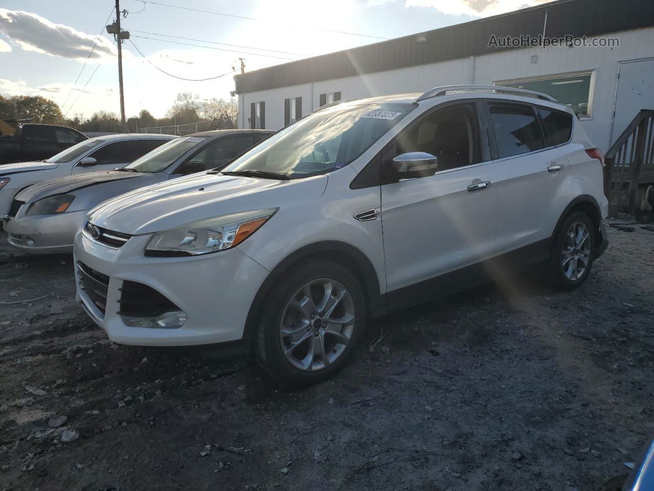 2015 Ford Escape Titanium White vin: 1FMCU0J9XFUA83741