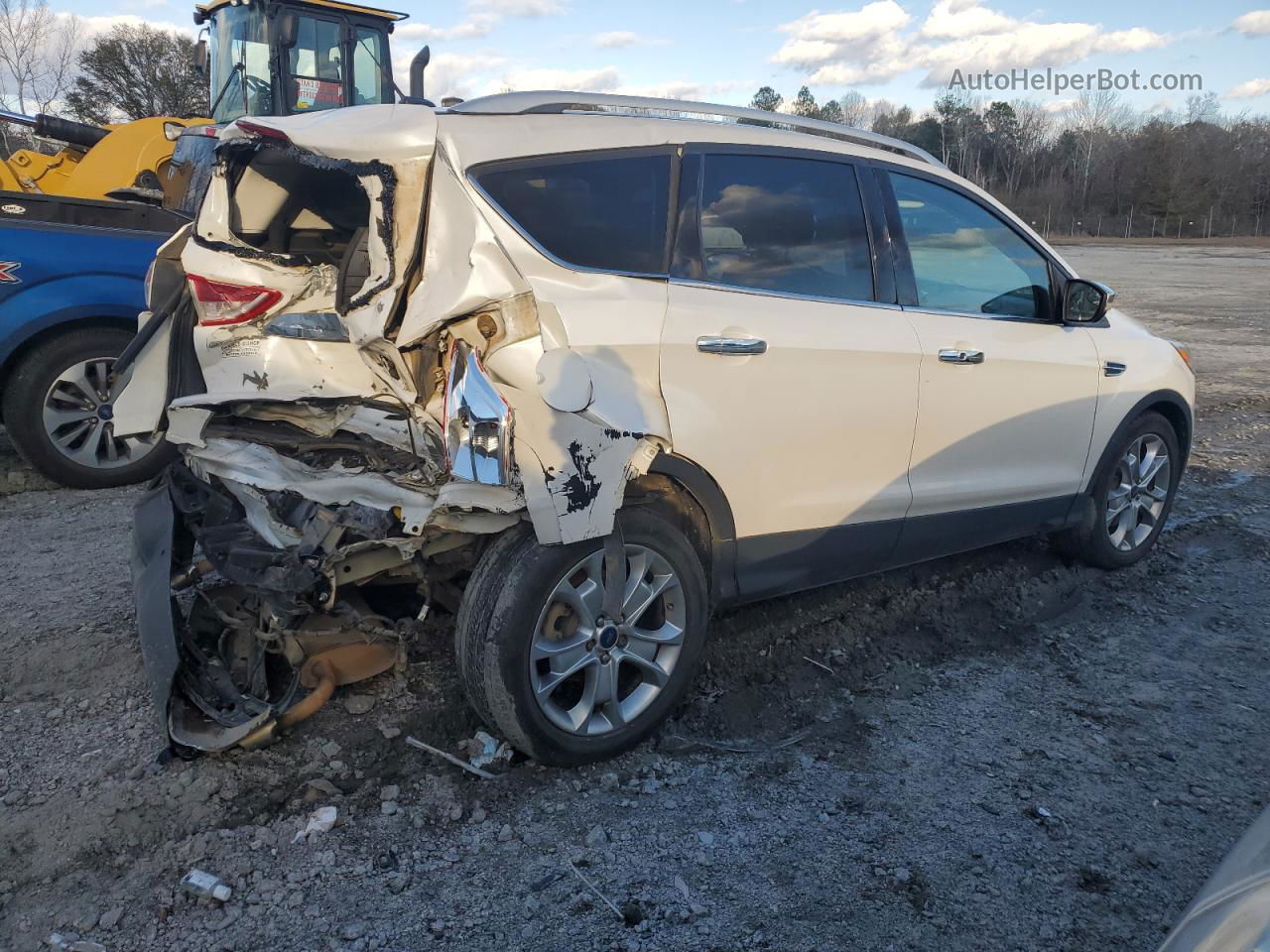 2015 Ford Escape Titanium White vin: 1FMCU0J9XFUA83741