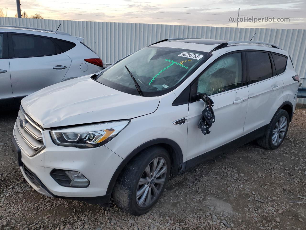 2017 Ford Escape Titanium White vin: 1FMCU0JD0HUB43291