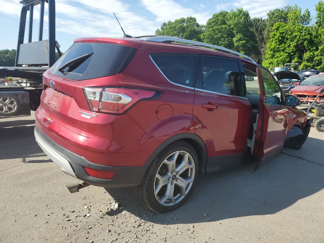 2017 Ford Escape Titanium Red vin: 1FMCU0JD0HUB85380