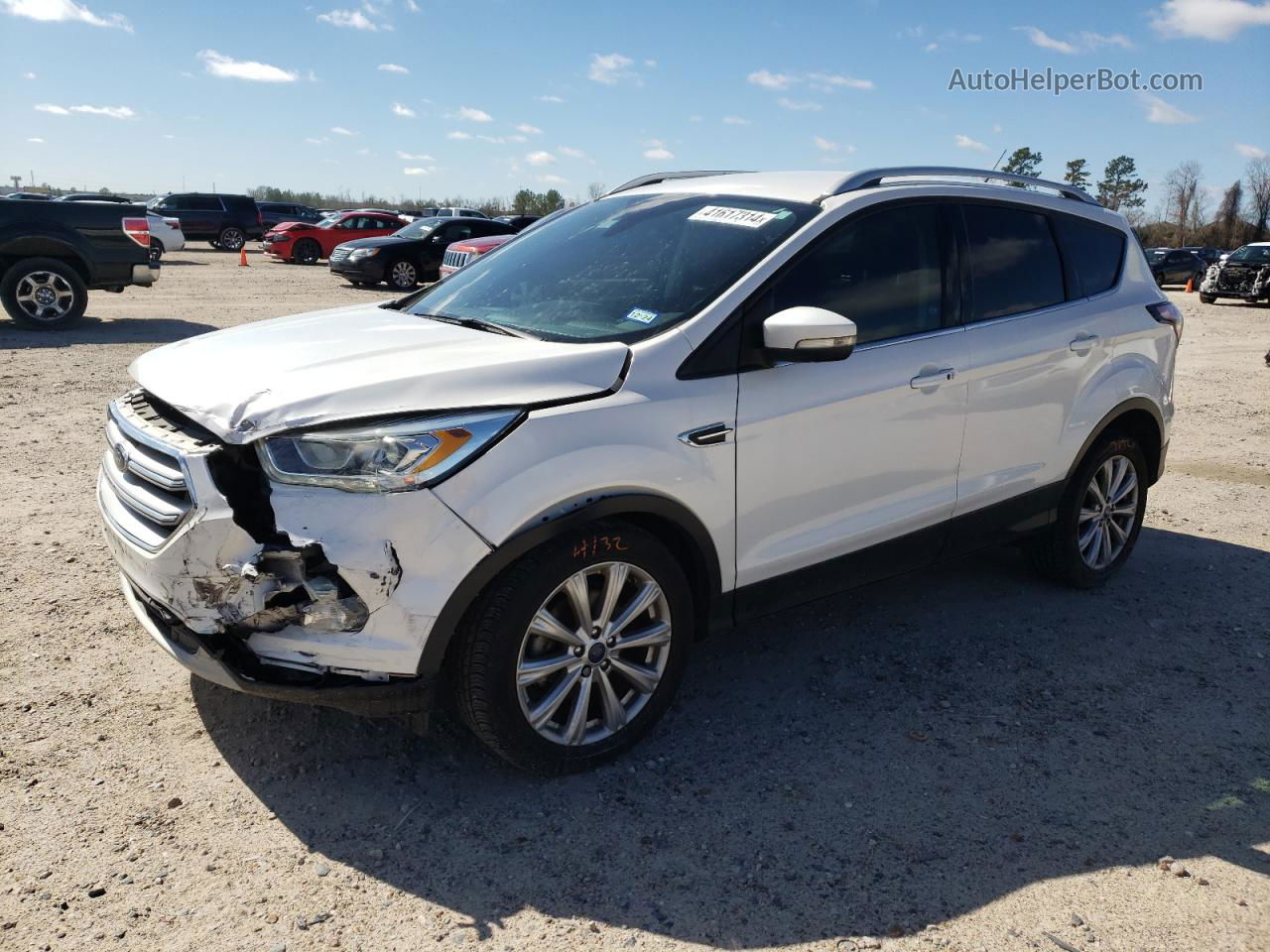 2017 Ford Escape Titanium Белый vin: 1FMCU0JD0HUC24422