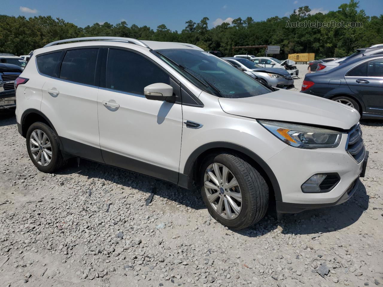 2017 Ford Escape Titanium White vin: 1FMCU0JD3HUD76257