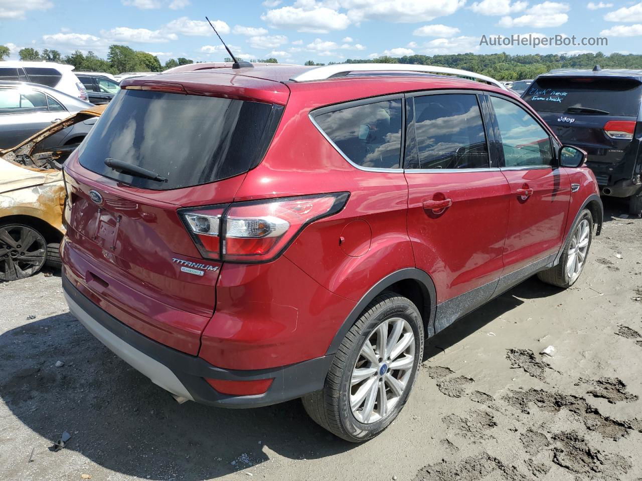 2017 Ford Escape Titanium Red vin: 1FMCU0JD6HUC94586