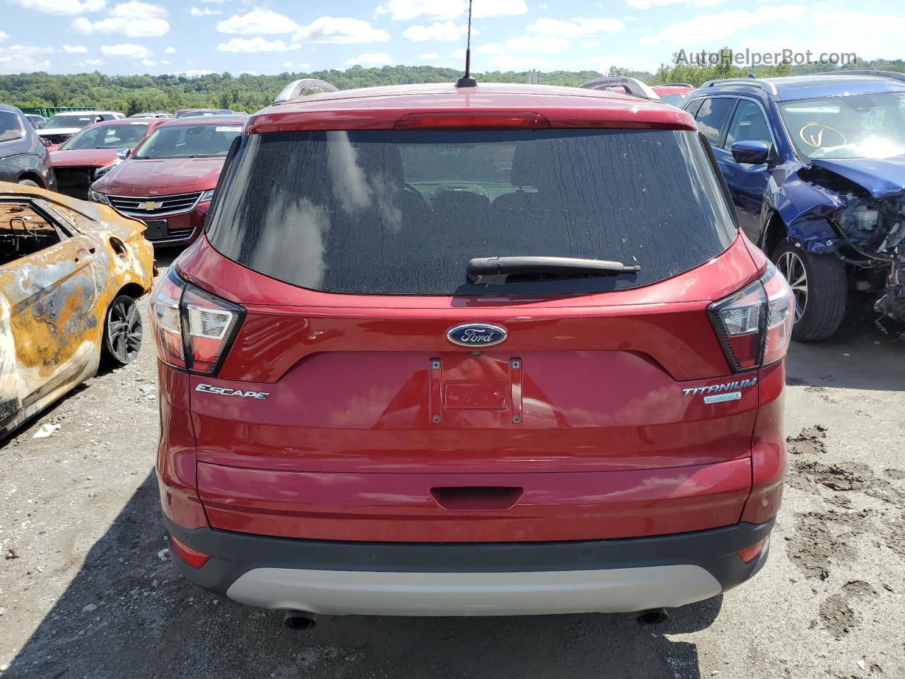 2017 Ford Escape Titanium Красный vin: 1FMCU0JD6HUC94586