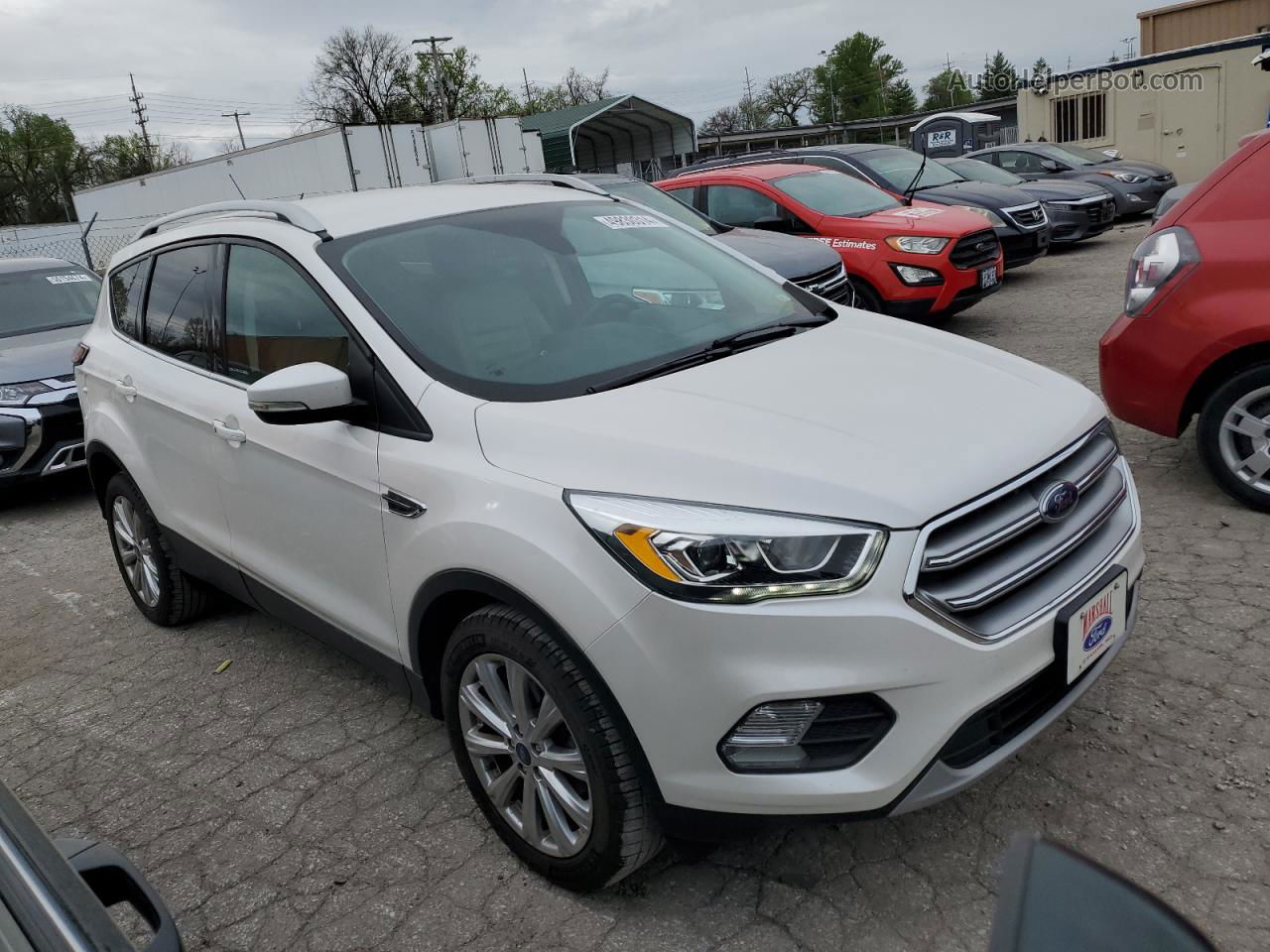 2017 Ford Escape Titanium Белый vin: 1FMCU0JD8HUC25432