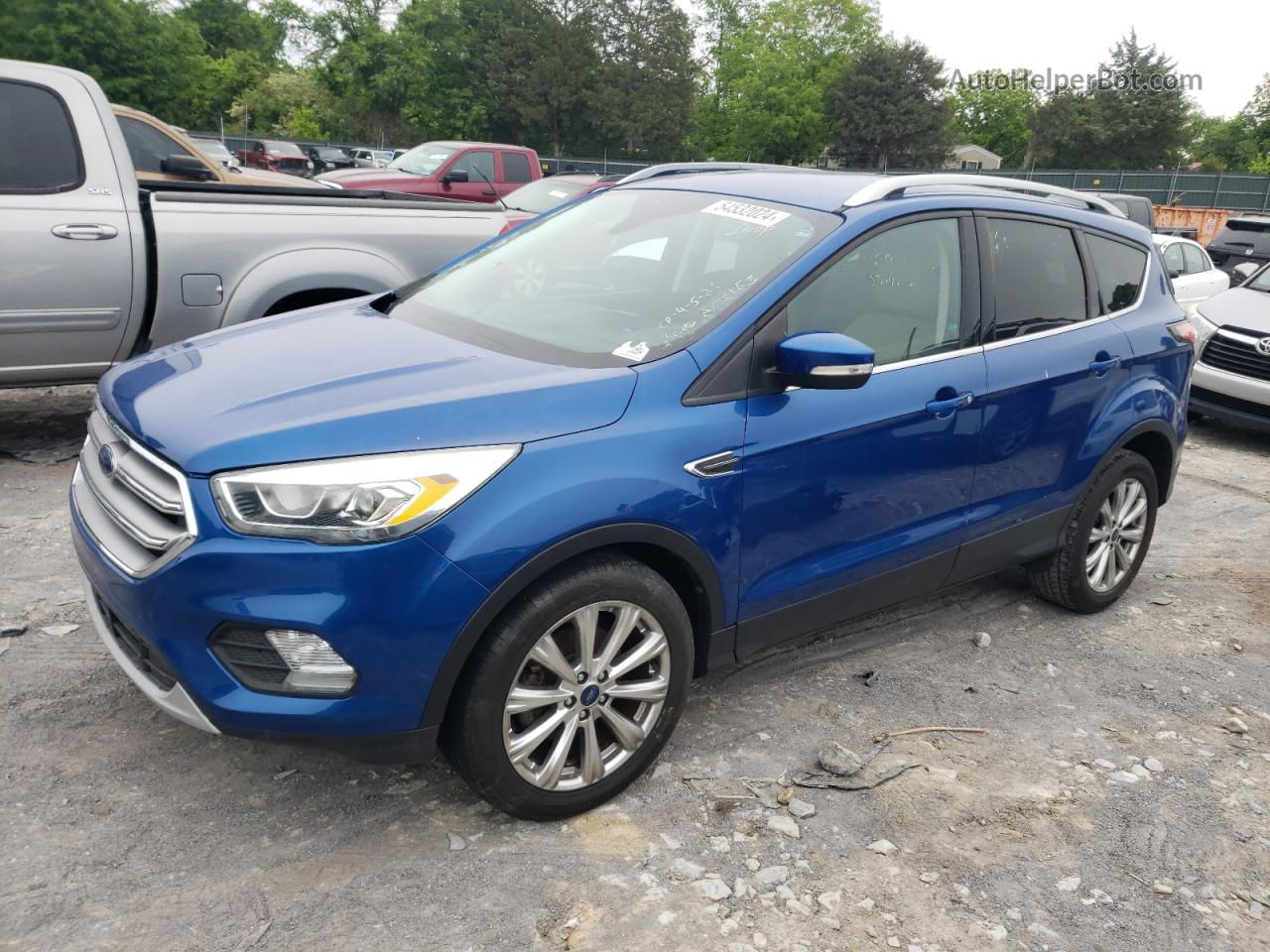 2017 Ford Escape Titanium Синий vin: 1FMCU0JDXHUA88641