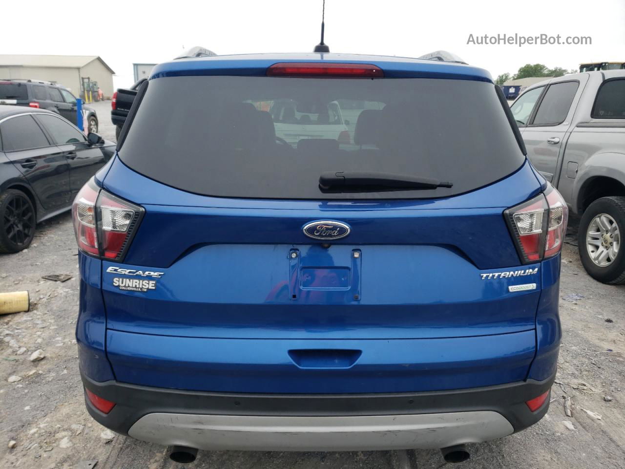 2017 Ford Escape Titanium Синий vin: 1FMCU0JDXHUA88641