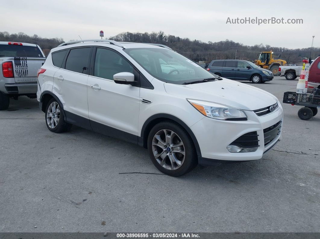 2014 Ford Escape Titanium White vin: 1FMCU0JX2EUE25938