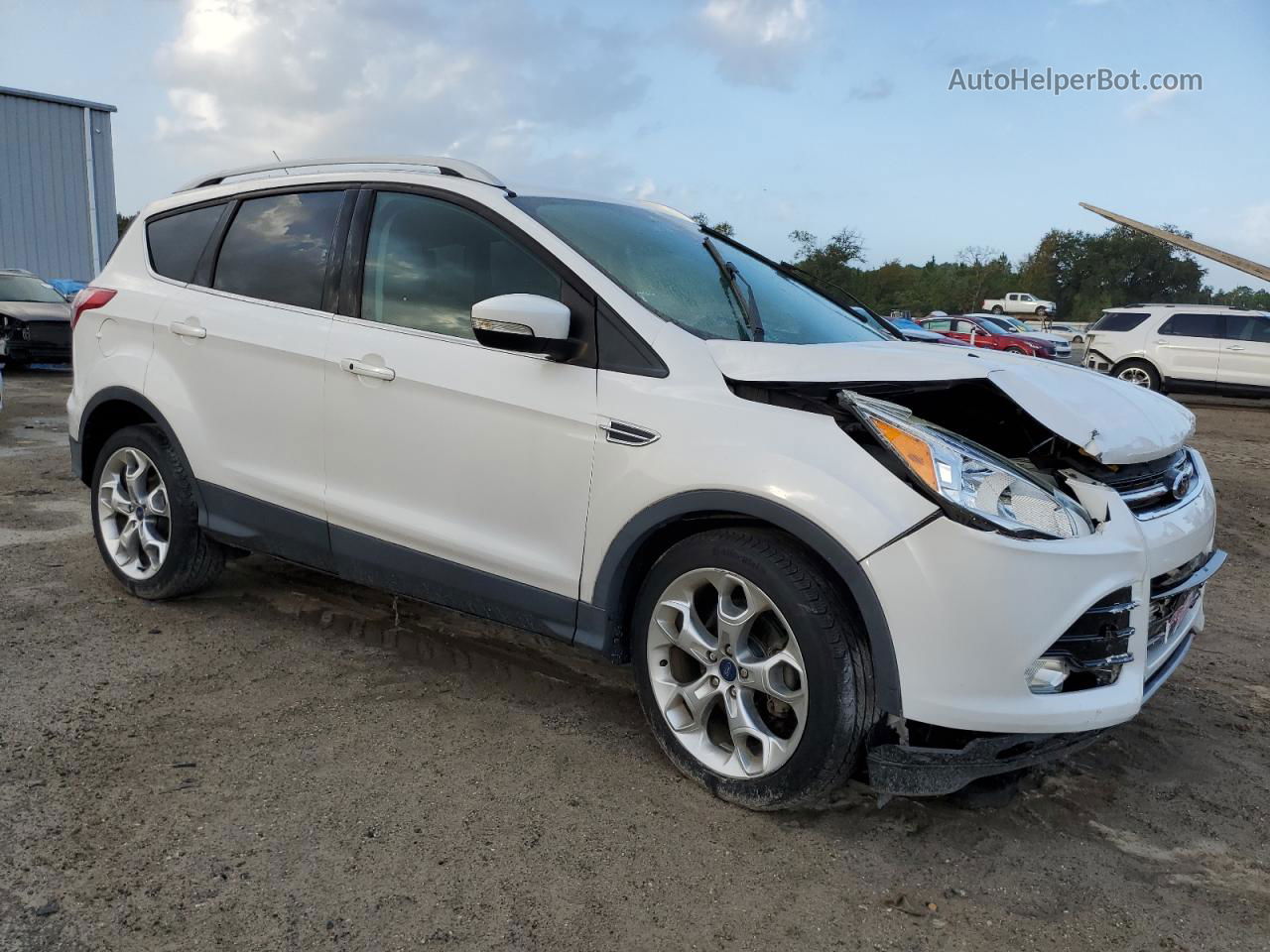 2015 Ford Escape Titanium White vin: 1FMCU0JX2FUA99785