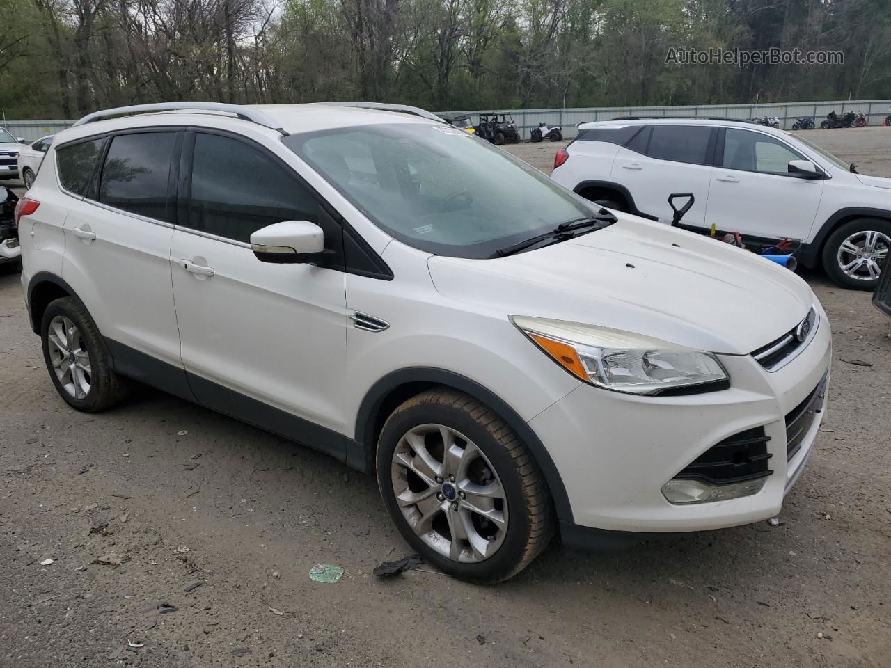 2014 Ford Escape Titanium White vin: 1FMCU0JX4EUB28685