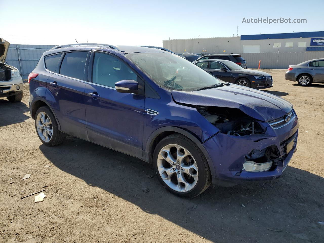 2014 Ford Escape Titanium Синий vin: 1FMCU0JX4EUB54087