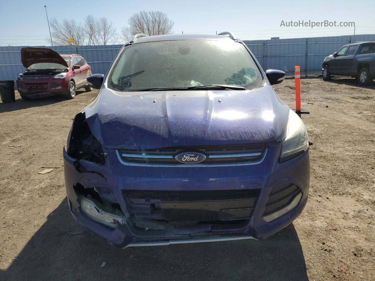 2014 Ford Escape Titanium Синий vin: 1FMCU0JX4EUB54087