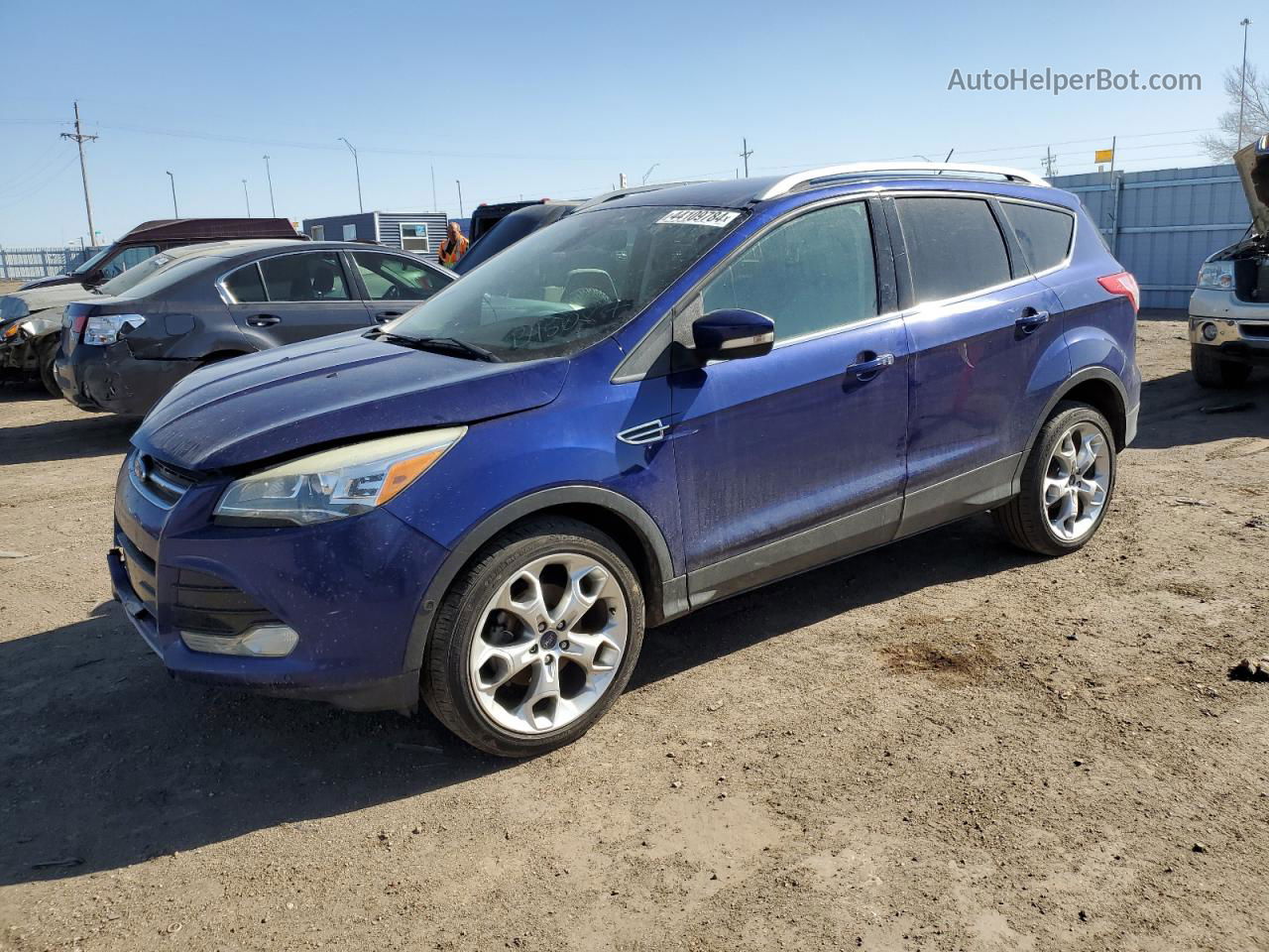 2014 Ford Escape Titanium Синий vin: 1FMCU0JX4EUB54087