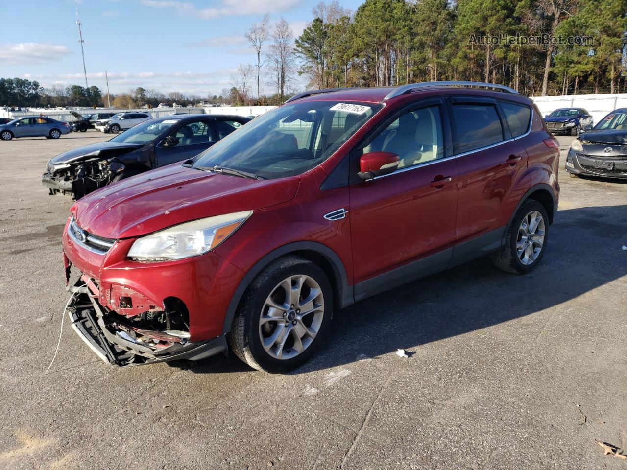 2014 Ford Escape Titanium Red vin: 1FMCU0JX4EUD13903