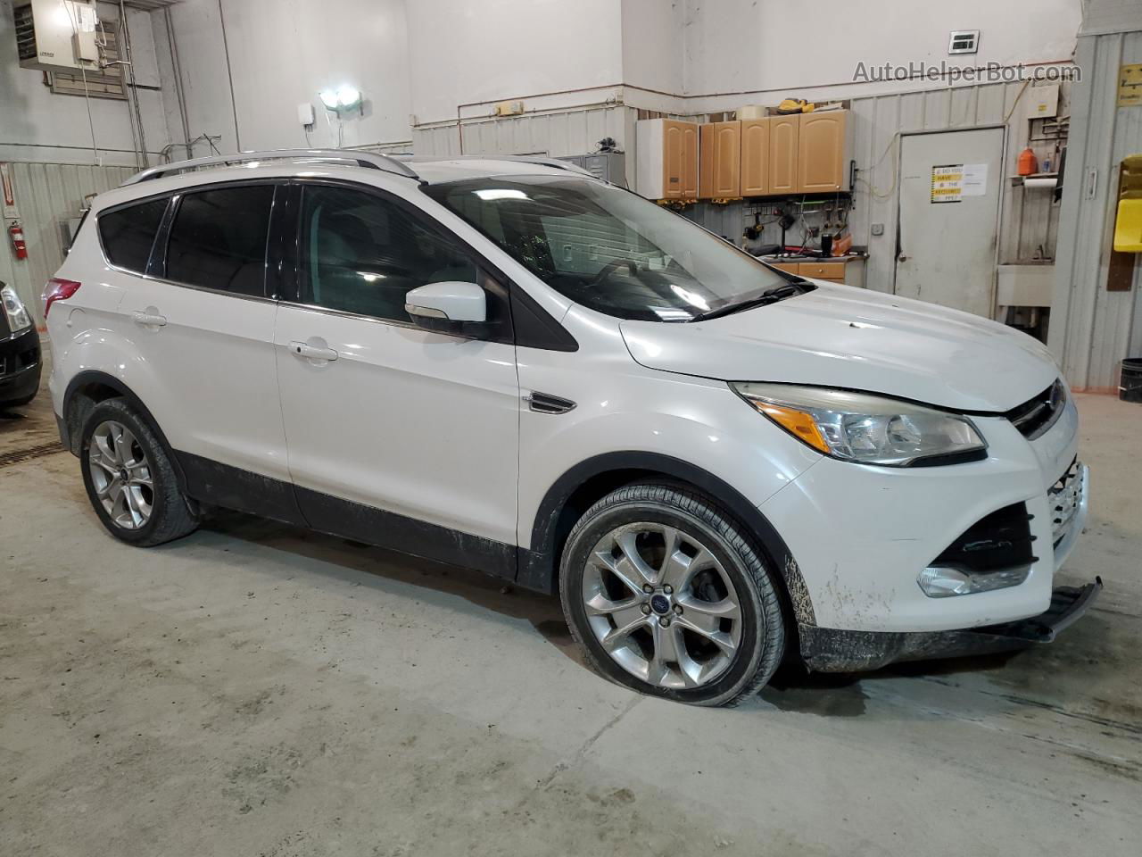 2014 Ford Escape Titanium White vin: 1FMCU0JX7EUA70202