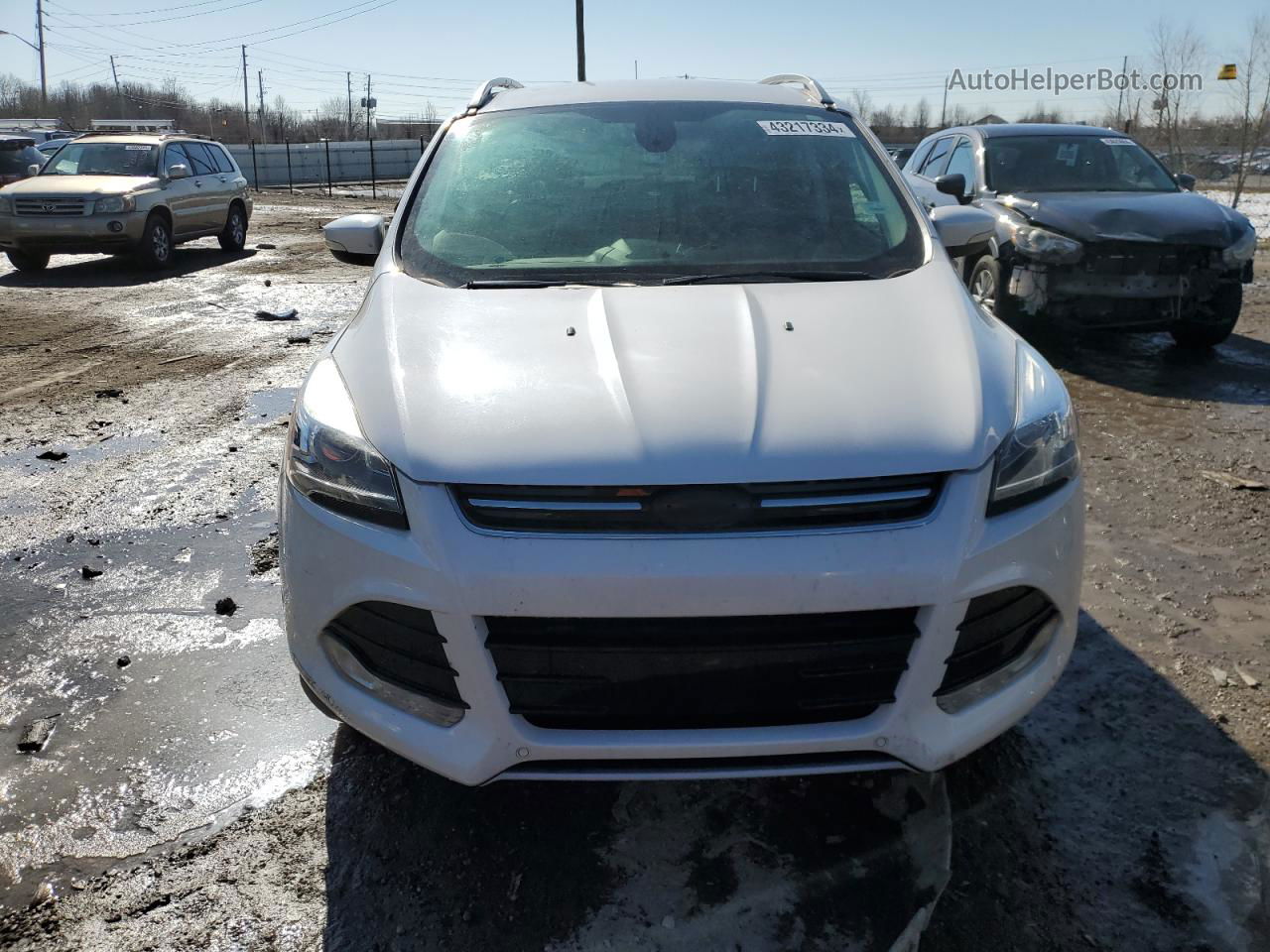 2014 Ford Escape Titanium White vin: 1FMCU0JX7EUB43178