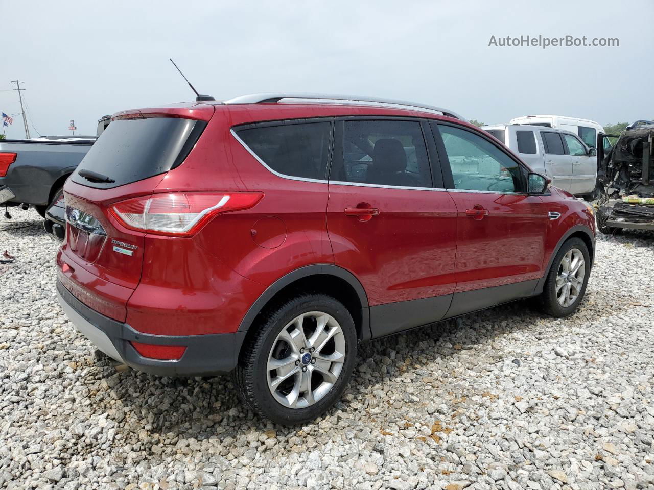 2014 Ford Escape Titanium Red vin: 1FMCU0JX7EUB78464