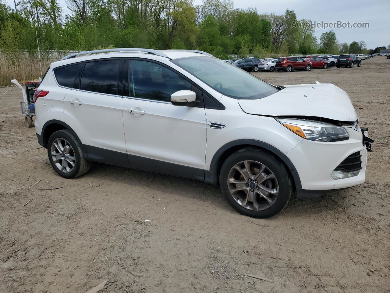 2014 Ford Escape Titanium White vin: 1FMCU0JX8EUB59731