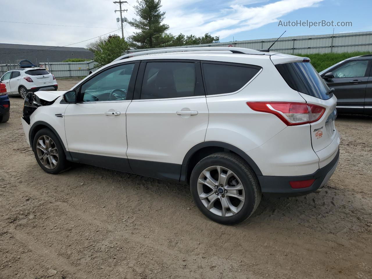 2014 Ford Escape Titanium White vin: 1FMCU0JX8EUB59731