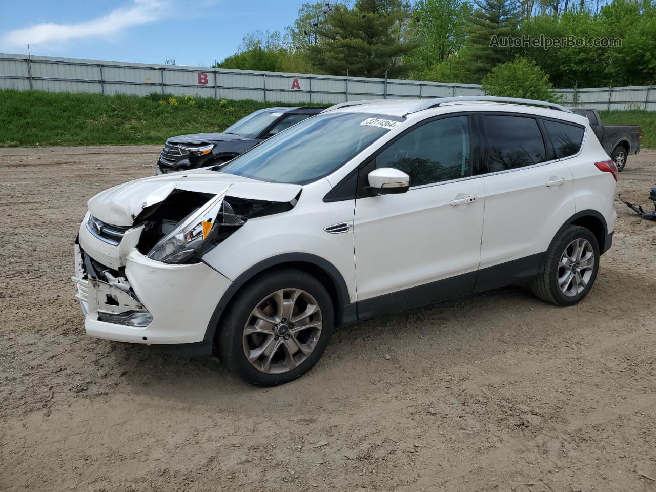 2014 Ford Escape Titanium White vin: 1FMCU0JX8EUB59731