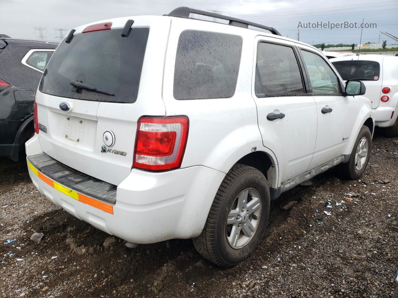 2009 Ford Escape Hybrid White vin: 1FMCU49329KC39648