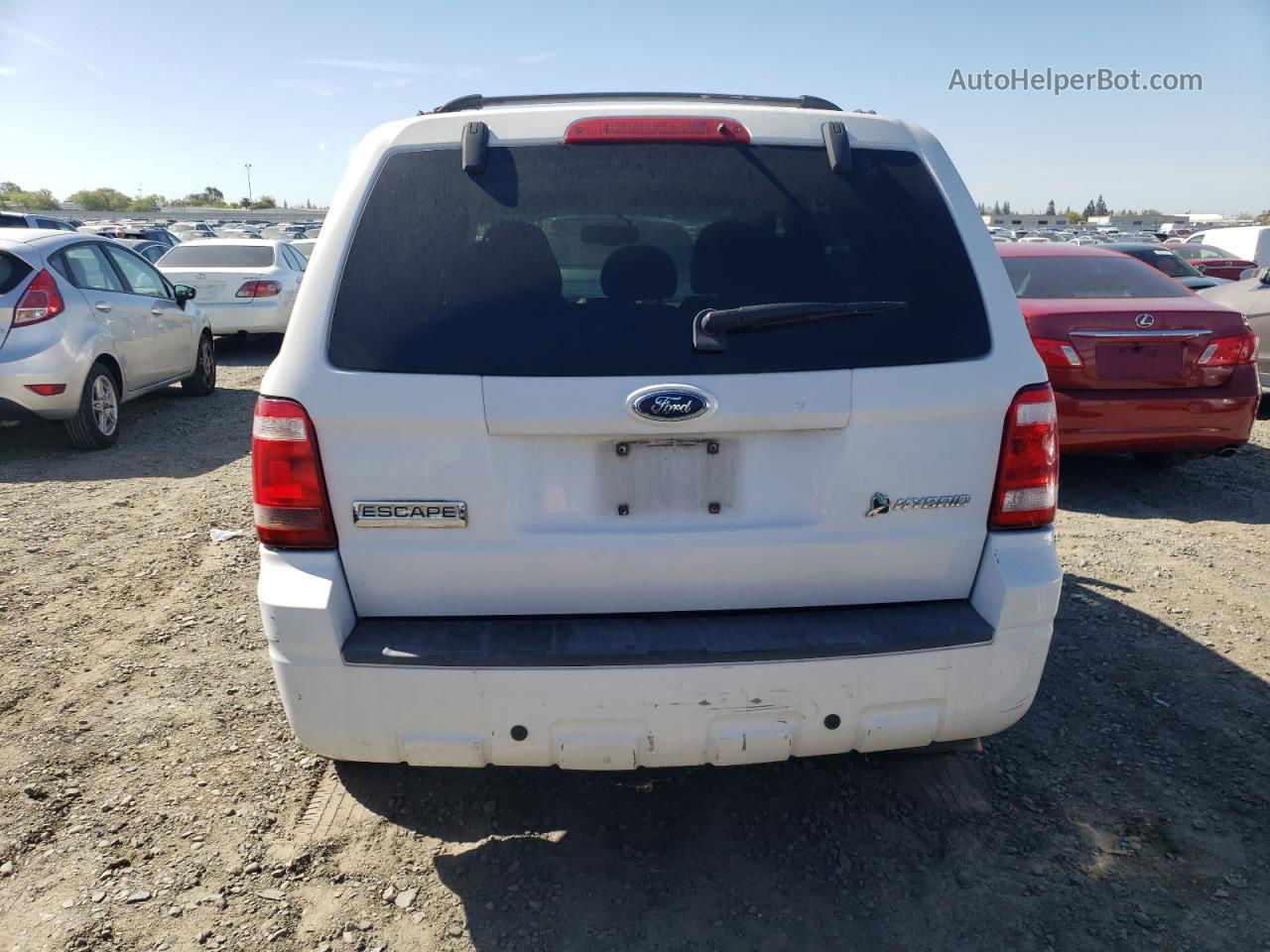 2009 Ford Escape Hybrid White vin: 1FMCU49339KC39318