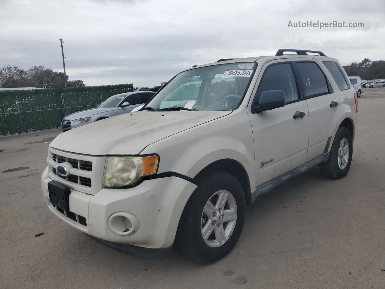 2009 Ford Escape Hybrid Белый vin: 1FMCU49339KD10775