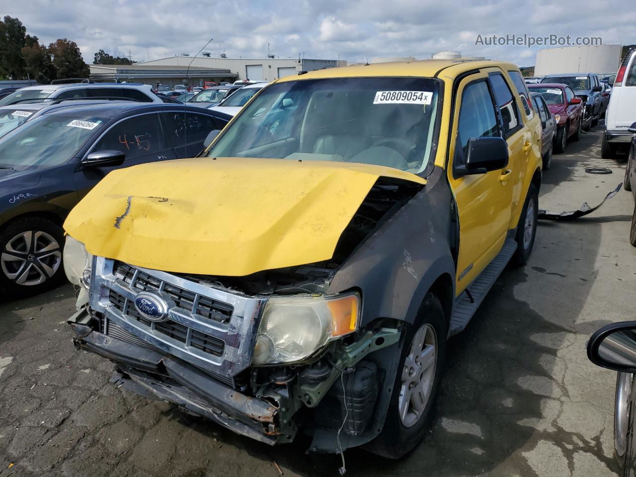 2009 Ford Escape Hybrid Yellow vin: 1FMCU49349KC01774