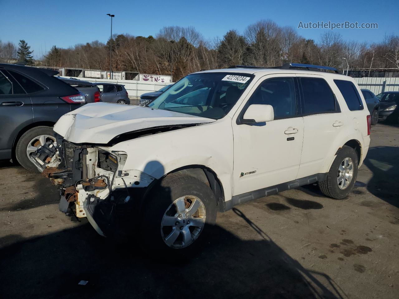 2009 Ford Escape Hybrid White vin: 1FMCU49349KC99138