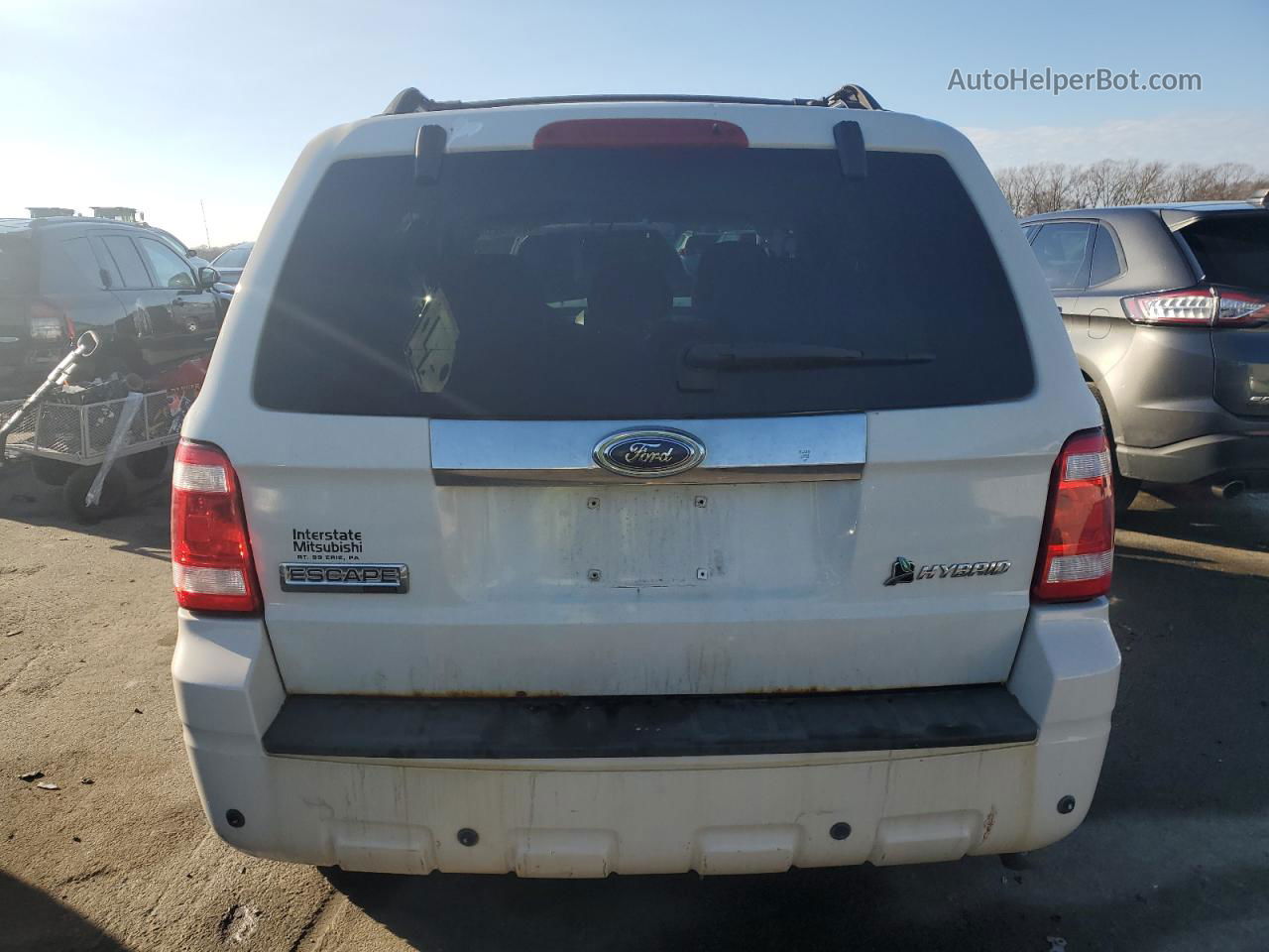 2009 Ford Escape Hybrid White vin: 1FMCU49349KC99138