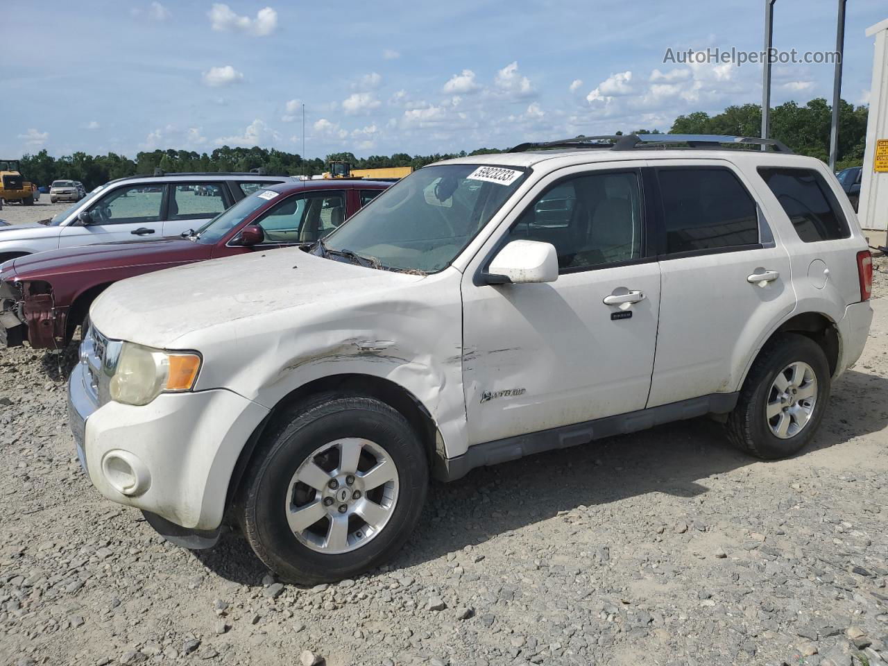 2009 Ford Escape Hybrid White vin: 1FMCU49369KA28470