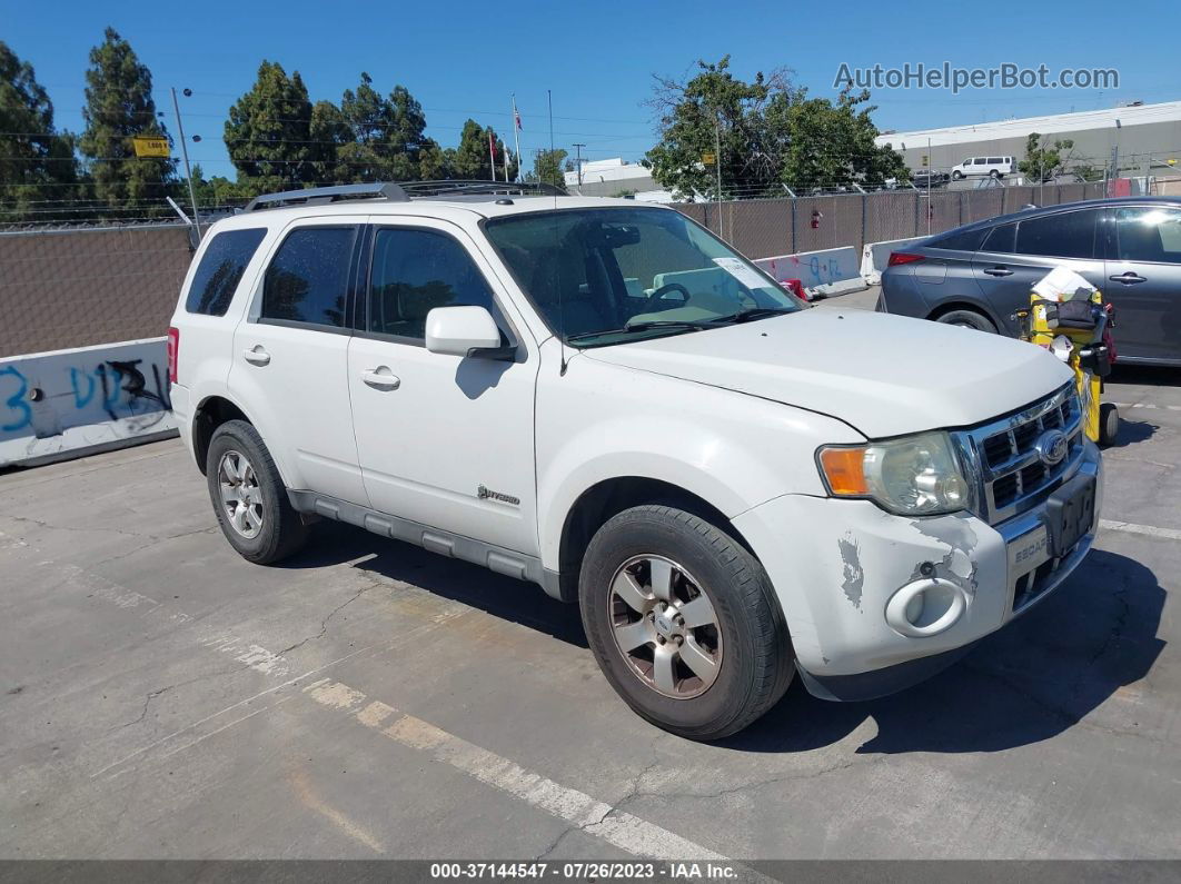 2009 Ford Escape Hybrid Белый vin: 1FMCU49389KA58862