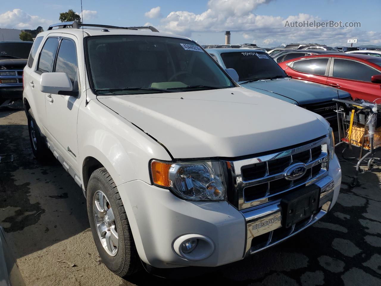 2009 Ford Escape Hybrid White vin: 1FMCU59309KA42385