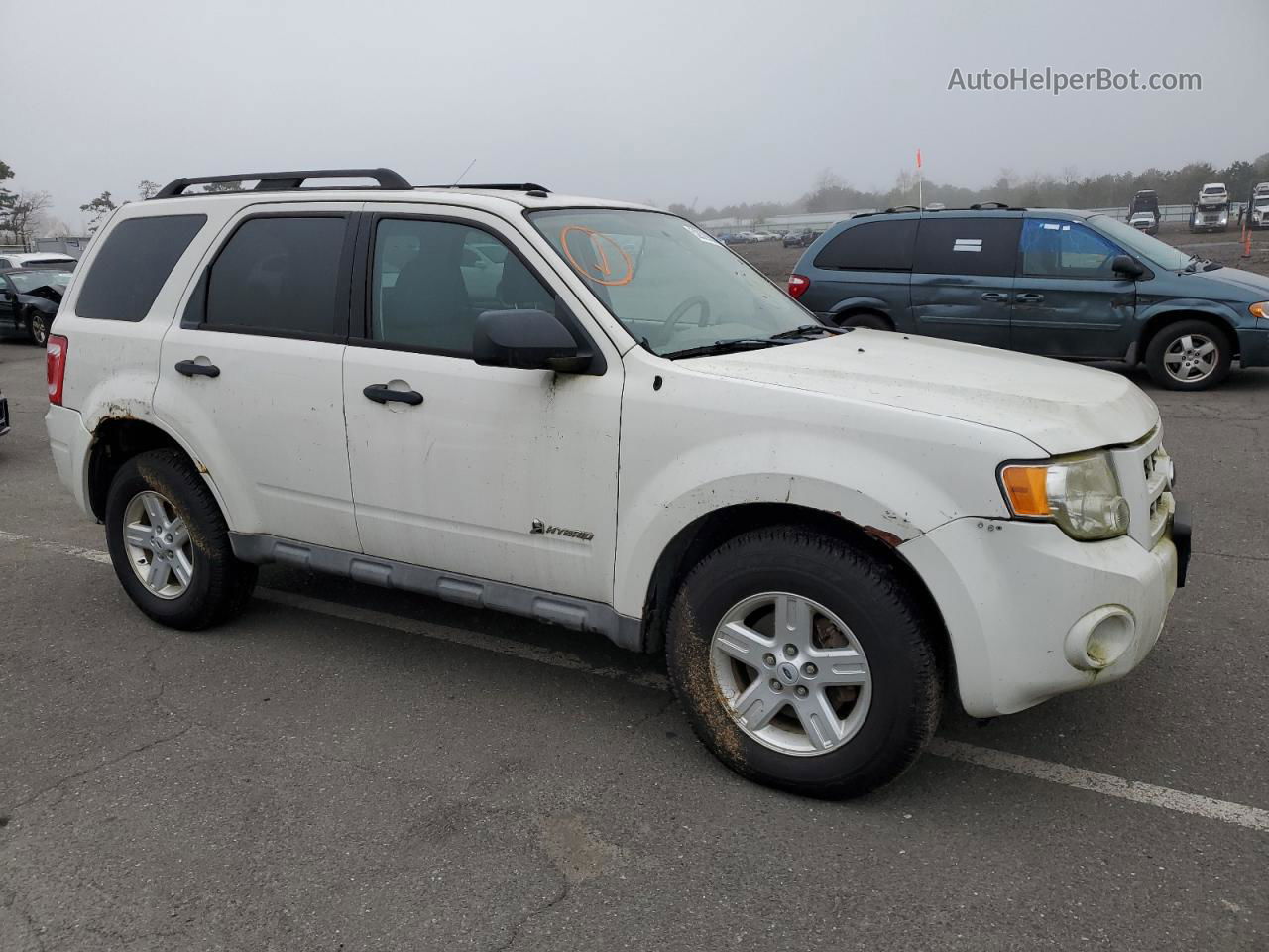 2009 Ford Escape Hybrid White vin: 1FMCU59319KC19221