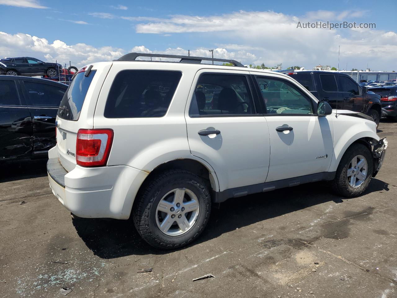 2009 Ford Escape Hybrid White vin: 1FMCU59329KA35616