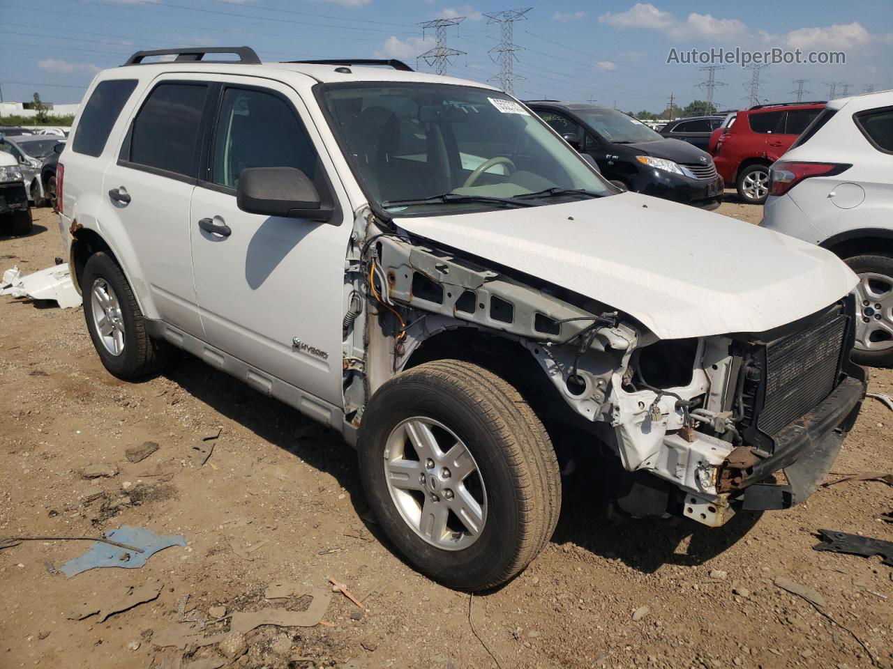 2009 Ford Escape Hybrid White vin: 1FMCU59359KC19464