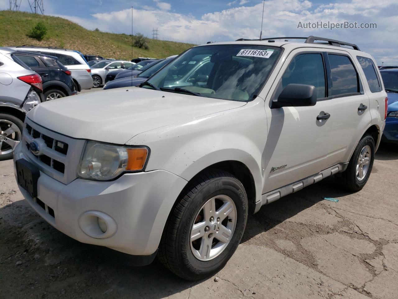 2009 Ford Escape Hybrid White vin: 1FMCU59379KC20146