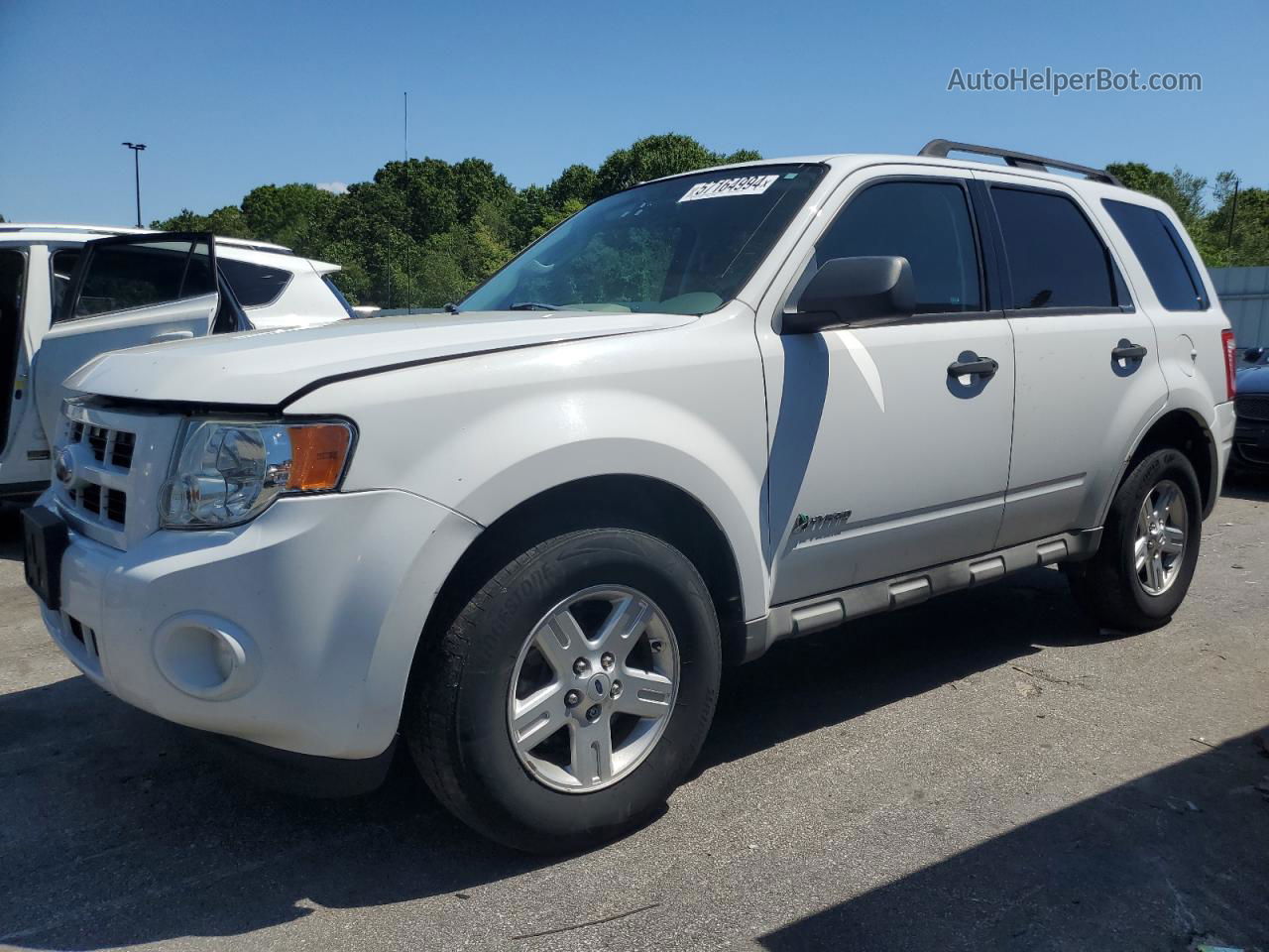 2009 Ford Escape Hybrid White vin: 1FMCU59389KC19183