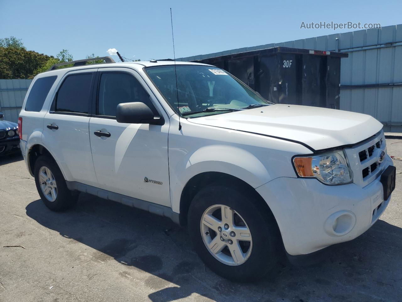 2009 Ford Escape Hybrid White vin: 1FMCU59389KC19183