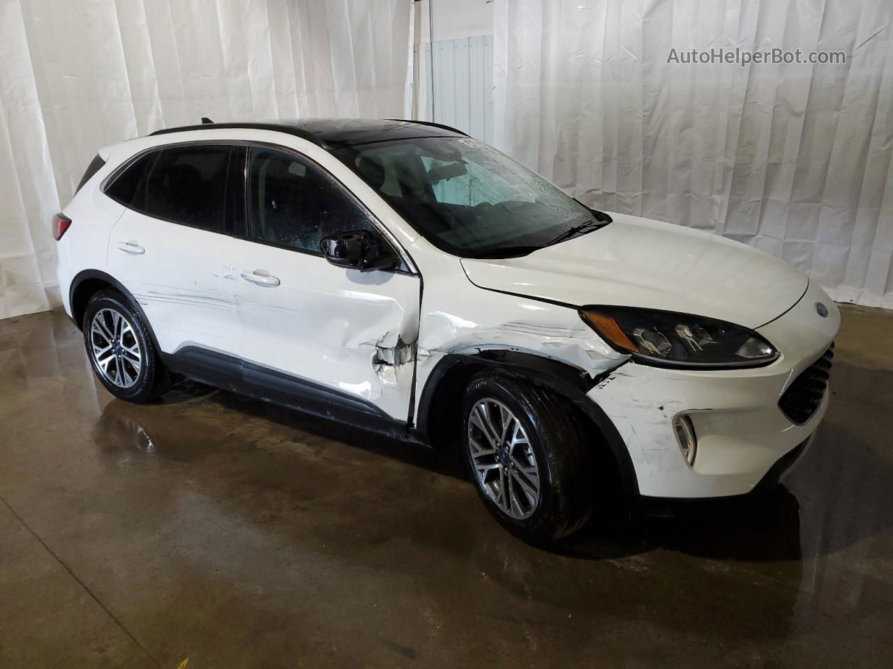 2021 Ford Escape Sel White vin: 1FMCU9CZ5MUA73892