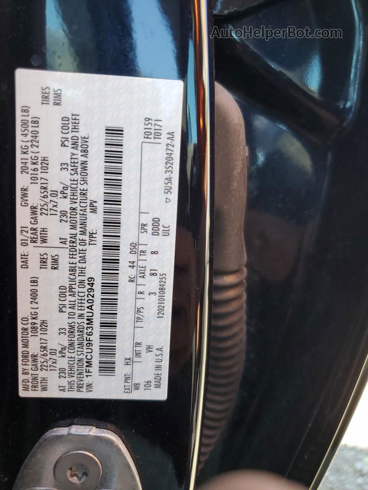 2021 Ford Escape S Blue vin: 1FMCU9F63MUA02949