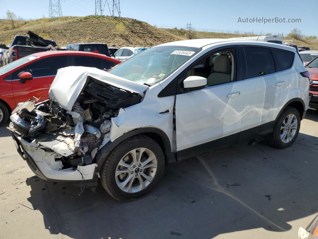 2017 Ford Escape Se White vin: 1FMCU9G92HUB89311