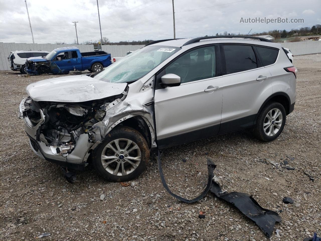 2017 Ford Escape Se Silver vin: 1FMCU9G96HUD65048