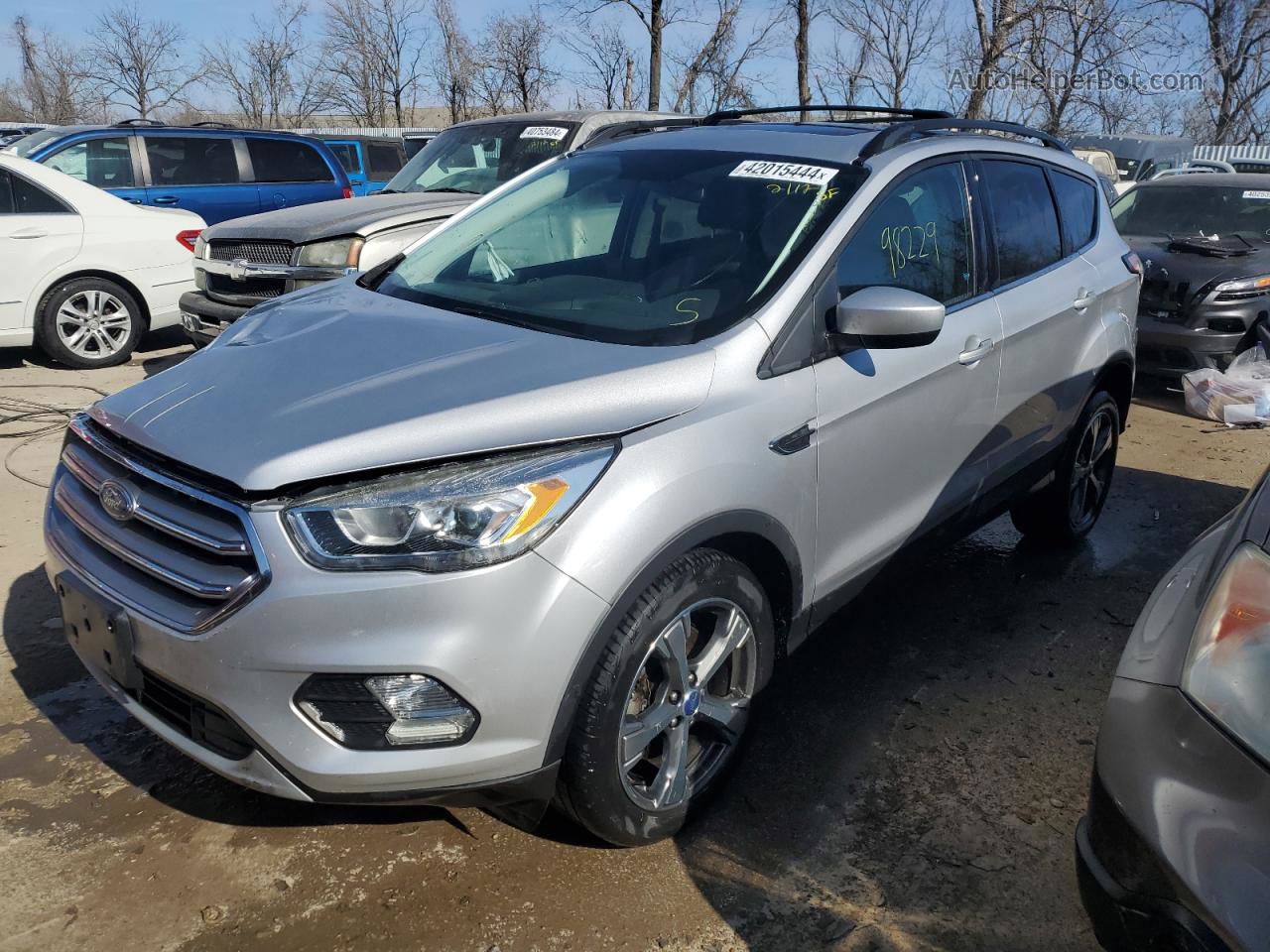 2017 Ford Escape Se Silver vin: 1FMCU9GD0HUD71626