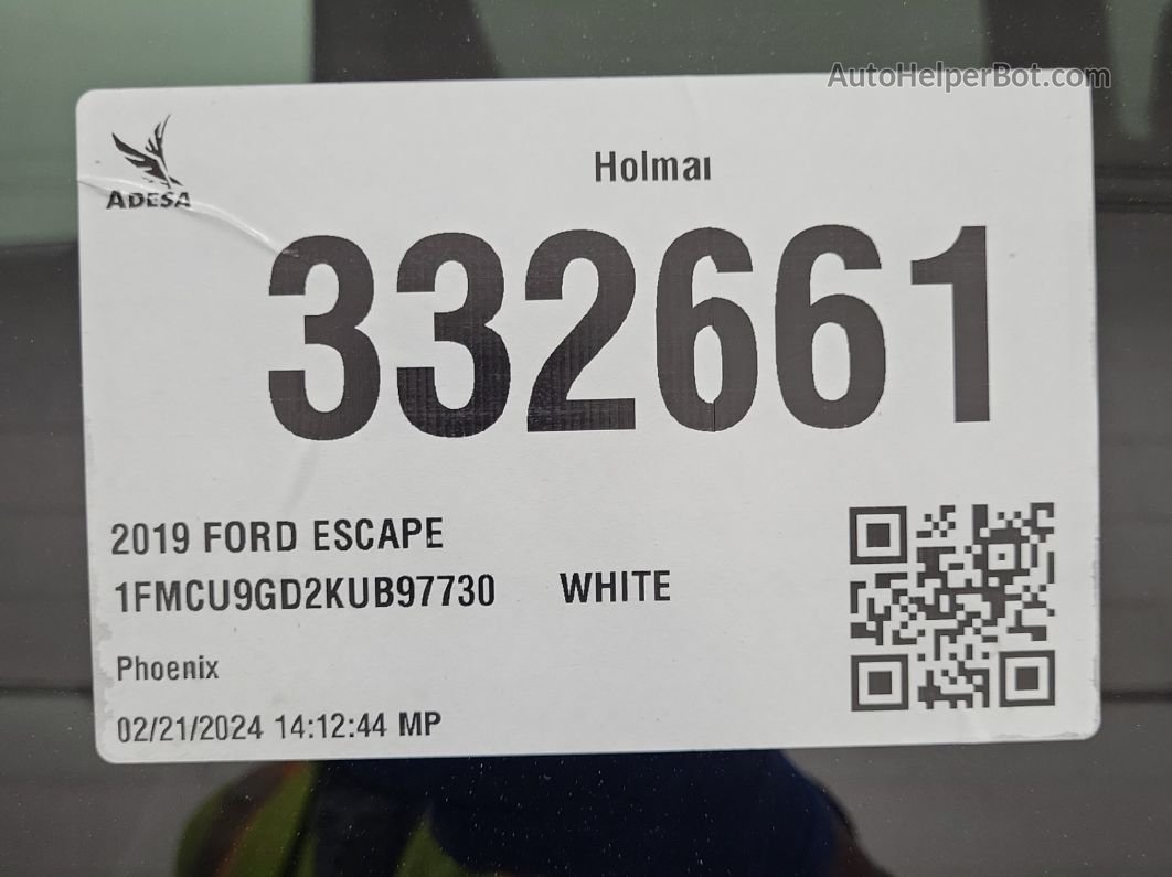 2019 Ford Escape Se vin: 1FMCU9GD2KUB97730
