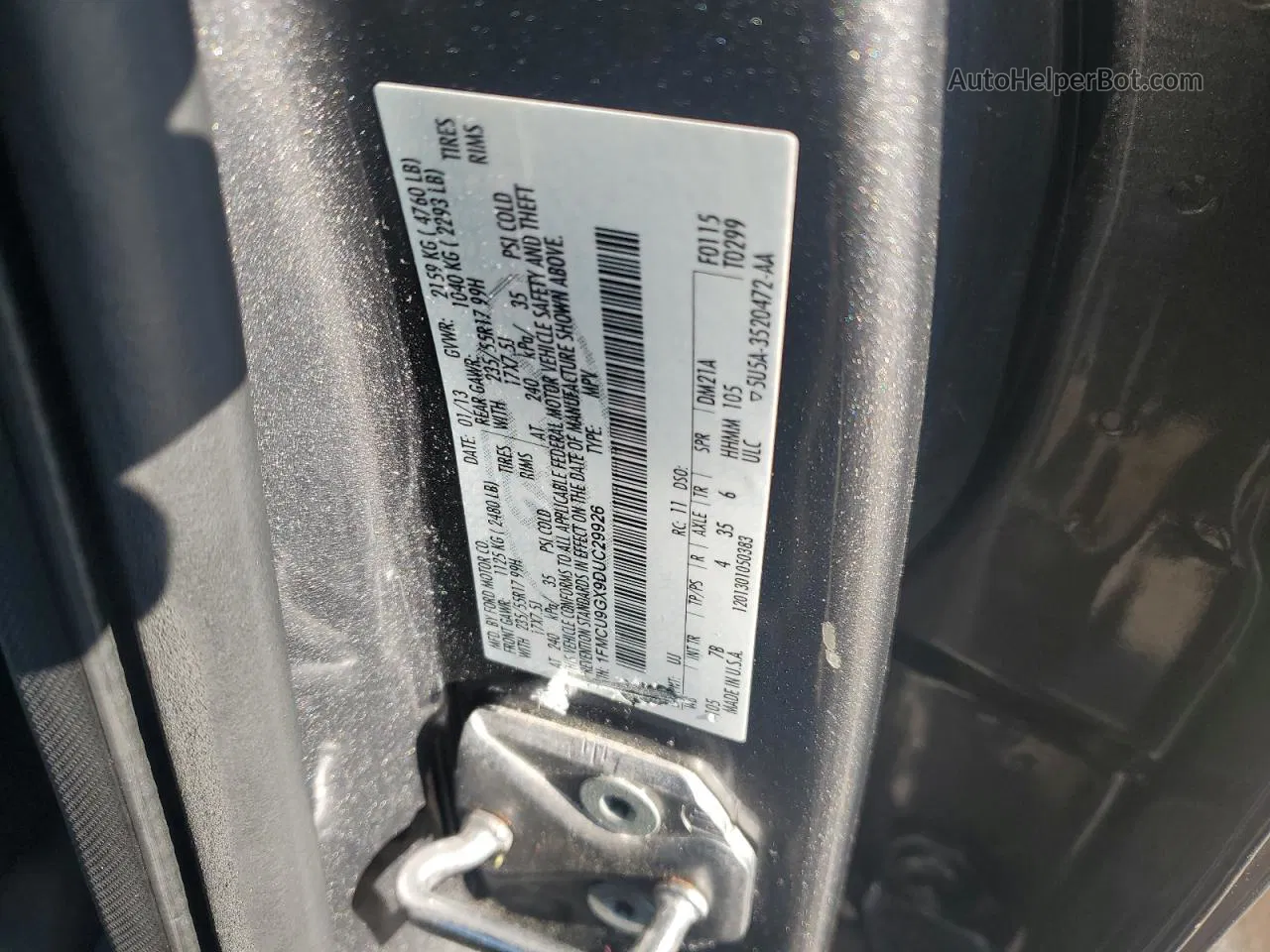 2013 Ford Escape Se Серый vin: 1FMCU9GX9DUC29926