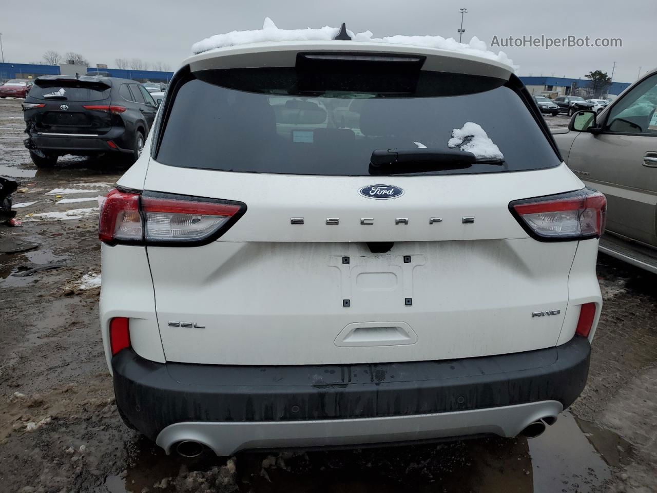 2021 Ford Escape Sel Белый vin: 1FMCU9H64MUA91508