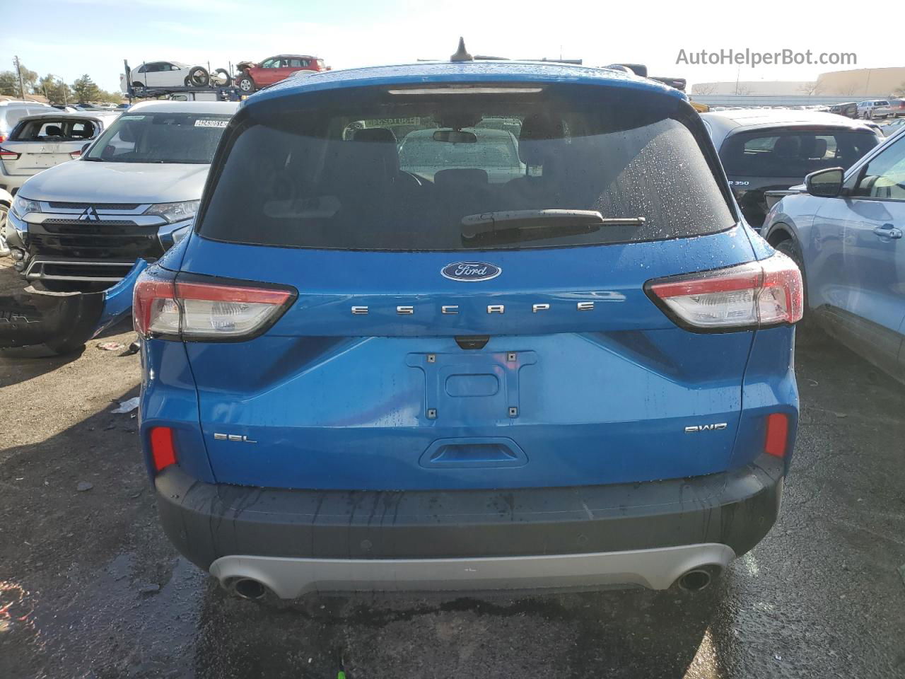 2021 Ford Escape Sel Синий vin: 1FMCU9H6XMUA51286